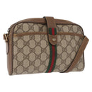 GUCCI GG Supreme Web Sherry Line Bag PVC Beige Gold 89 02 055 Auth 165970-1