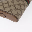 GUCCI GG Supreme Web Sherry Line Bag PVC Beige Gold 89 02 055 Auth 165970-12