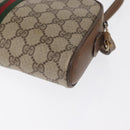 GUCCI GG Supreme Web Sherry Line Bag PVC Beige Gold 89 02 055 Auth 165970-13