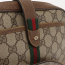 GUCCI GG Supreme Web Sherry Line Bag PVC Beige Gold 89 02 055 Auth 165970-15