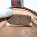 GUCCI GG Supreme Web Sherry Line Bag PVC Beige Gold 89 02 055 Auth 165970-16