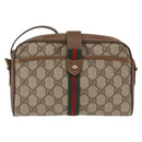 GUCCI GG Supreme Web Sherry Line Bag PVC Beige Gold 89 02 055 Auth 165970-2