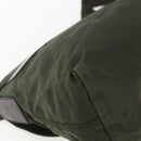 PRADA Shoulder Bag Nylon Khaki Silver Auth 165971-13