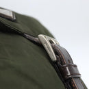 PRADA Shoulder Bag Nylon Khaki Silver Auth 165971-9