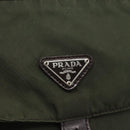 PRADA Shoulder Bag Nylon Khaki Silver Auth 165971-18