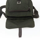 PRADA Shoulder Bag Nylon Khaki Silver Auth 165971-17