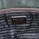 PRADA Shoulder Bag Nylon Khaki Silver Auth 165971-18