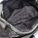 PRADA Shoulder Bag Nylon Khaki Silver Auth 165971-20