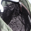 PRADA Shoulder Bag Nylon Khaki Silver Auth 165971-22