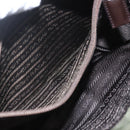 PRADA Shoulder Bag Nylon Khaki Silver Auth 165971-25