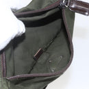 PRADA Shoulder Bag Nylon Khaki Silver Auth 165971-26