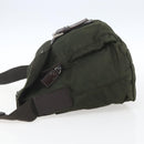 PRADA Shoulder Bag Nylon Khaki Silver Auth 165971-3
