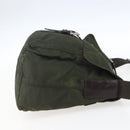 PRADA Shoulder Bag Nylon Khaki Silver Auth 165971-4