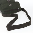 PRADA Shoulder Bag Nylon Khaki Silver Auth 165971-7