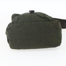 PRADA Shoulder Bag Nylon Khaki Silver Auth 165971-5
