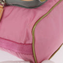 PRADA Hand Bag Nylon Pink Gold Auth 165974-9