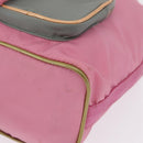 PRADA Hand Bag Nylon Pink Gold Auth 165974-14