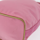 PRADA Hand Bag Nylon Pink Gold Auth 165974-16