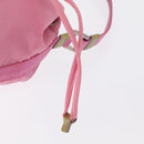 PRADA Hand Bag Nylon Pink Gold Auth 165974-17
