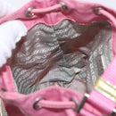 PRADA Hand Bag Nylon Pink Gold Auth 165974-22