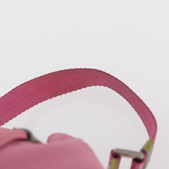 PRADA Hand Bag Nylon Pink Gold Auth 165974