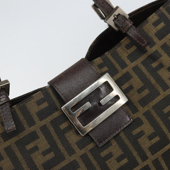 FENDI Zucca Canvas Mamma Tote Bag Schwarz Braun Original 165975