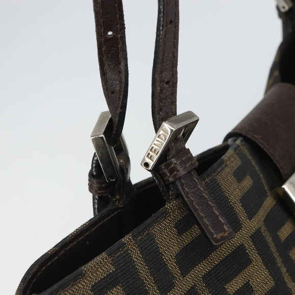 FENDI Zucca Canvas Mamma Tote Bag Schwarz Braun Original 165975