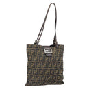FENDI Zucca Canvas Mamma Tote Bag Schwarz Braun Original 165975-1