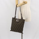 FENDI Zucca Canvas Mamma Tote Bag Schwarz Braun Original 165975-24