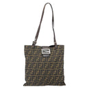 FENDI Zucca Canvas Mamma Tote Bag Schwarz Braun Original 165975-13