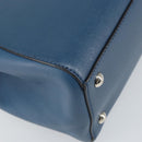 FENDI To joule Hand Bag Leather 2way Blue Gold Auth 165976-15