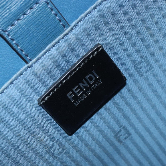 FENDI To joule Hand Bag Leather 2way Blue Gold Auth 165976