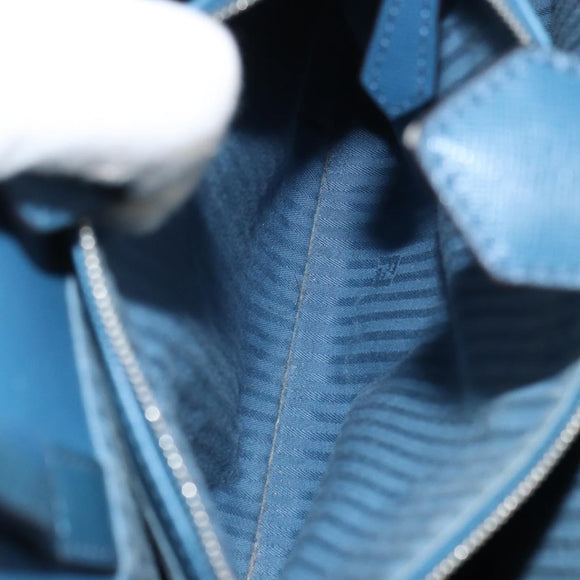 FENDI To joule Hand Bag Leather 2way Blue Gold Auth 165976