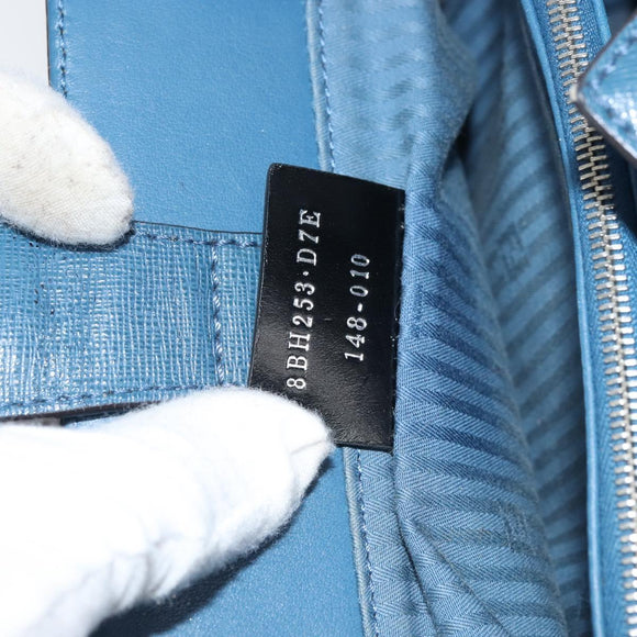 FENDI To joule Hand Bag Leather 2way Blue Gold Auth 165976