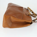 GUCCI Bamboo Hand Bag Leather 2way Brown Gold 002 123 0322 Auth 165977-3