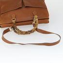 GUCCI Bamboo Hand Bag Leather 2way Brown Gold 002 123 0322 Auth 165977-7