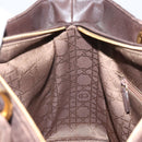 Christian Dior Lady Dior Canage Hand Bag Suede Brown Gold Auth 165978-20