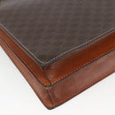 CELINE Macadam Canvas Shoulder Bag PVC Leather Brown Gold Auth 165981-16