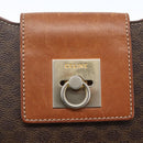 CELINE Macadam Canvas Shoulder Bag PVC Leather Brown Gold Auth 165981-10