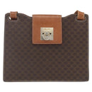 CELINE Macadam Canvas Shoulder Bag PVC Leather Brown Gold Auth 165981-13
