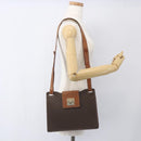 CELINE Macadam Canvas Shoulder Bag PVC Leather Brown Gold Auth 165981-23