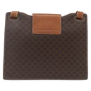 CELINE Macadam Canvas Shoulder Bag PVC Leather Brown Gold Auth 165981-2
