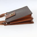 CELINE Macadam Canvas Shoulder Bag PVC Leather Brown Gold Auth 165981-3
