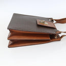 CELINE Macadam Canvas Shoulder Bag PVC Leather Brown Gold Auth 165981-4
