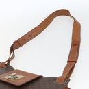 CELINE Macadam Canvas Shoulder Bag PVC Leather Brown Gold Auth 165981-8