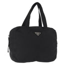 PRADA Hand Bag Nylon Black Silver Auth 165982-1