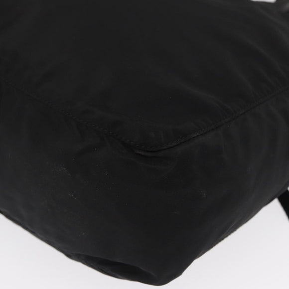 PRADA Hand Bag Nylon Black Silver Auth 165982