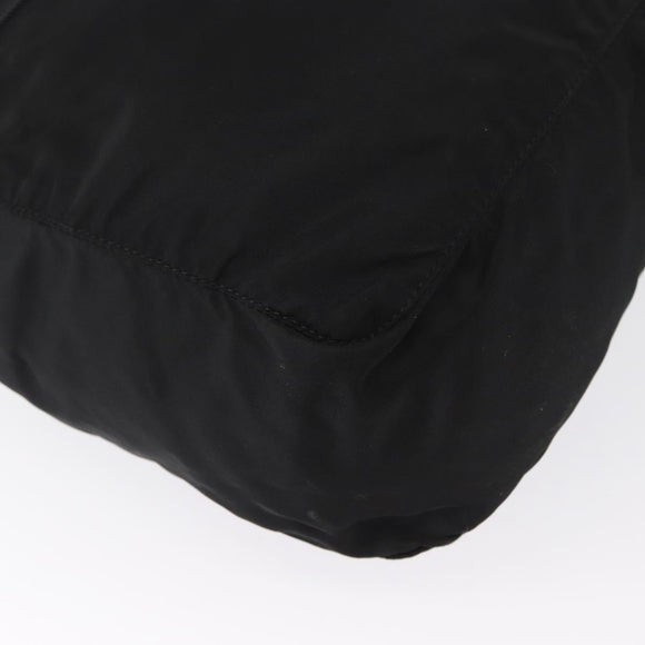 PRADA Hand Bag Nylon Black Silver Auth 165982