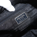 PRADA Hand Bag Nylon Black Silver Auth 165982-20