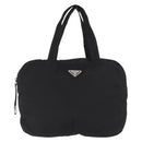 PRADA Hand Bag Nylon Black Silver Auth 165982-13